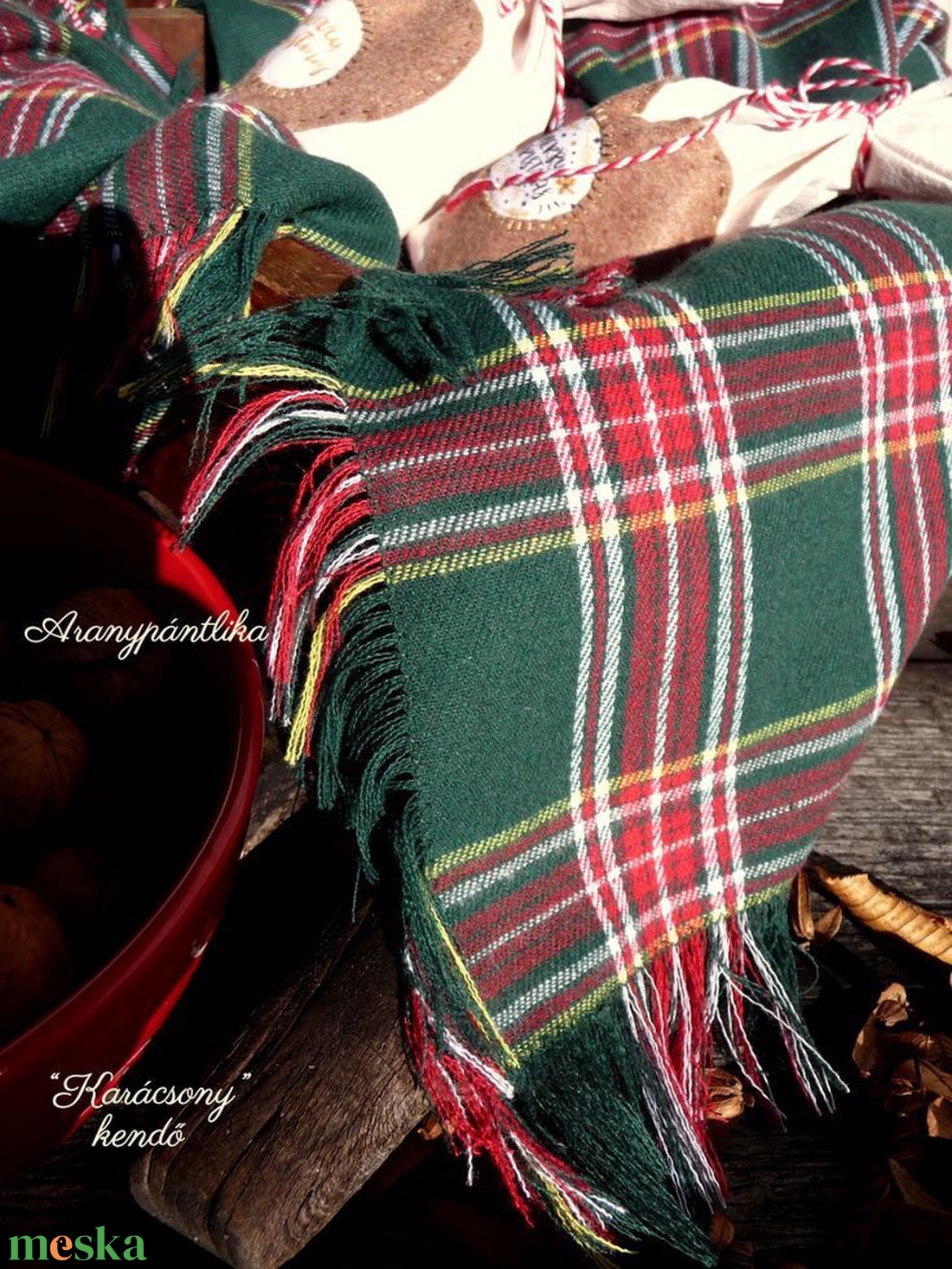 Karácsony kendő  - ruha & divat - sál, sapka, kendő - stóla - Meska.hu
