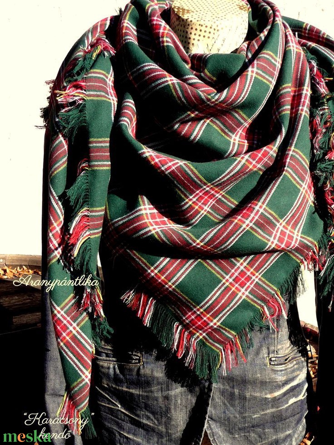 Karácsony kendő  - ruha & divat - sál, sapka, kendő - stóla - Meska.hu