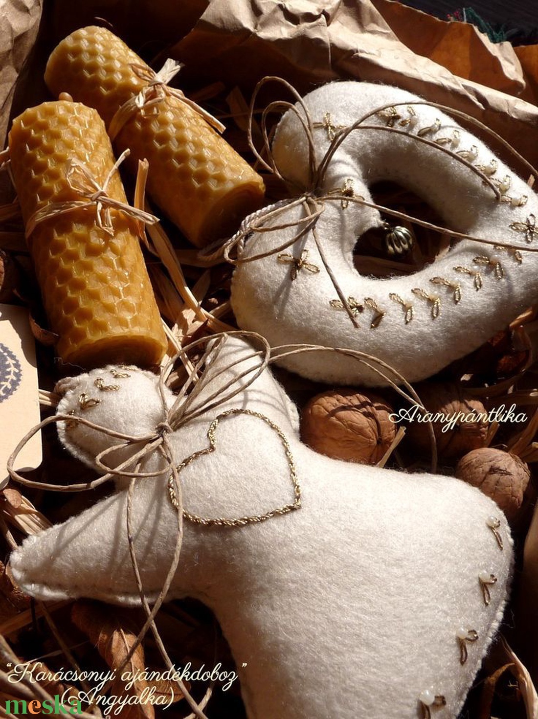 Angyalkás karácsonyi ajándékbox - karácsony - karácsonyi lakásdekoráció - karácsonyfadíszek - Meska.hu