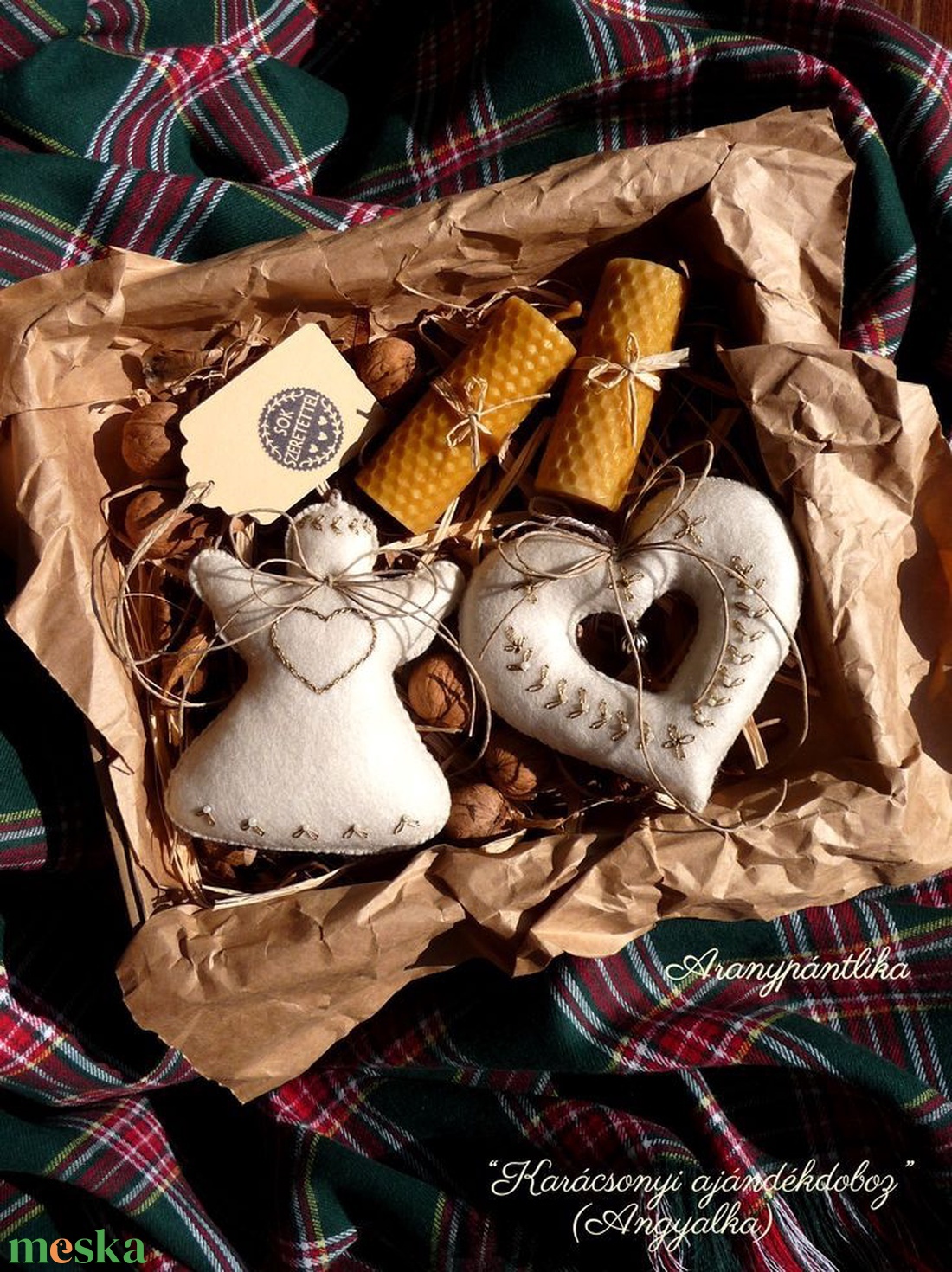 Angyalkás karácsonyi ajándékbox - karácsony - karácsonyi lakásdekoráció - karácsonyfadíszek - Meska.hu