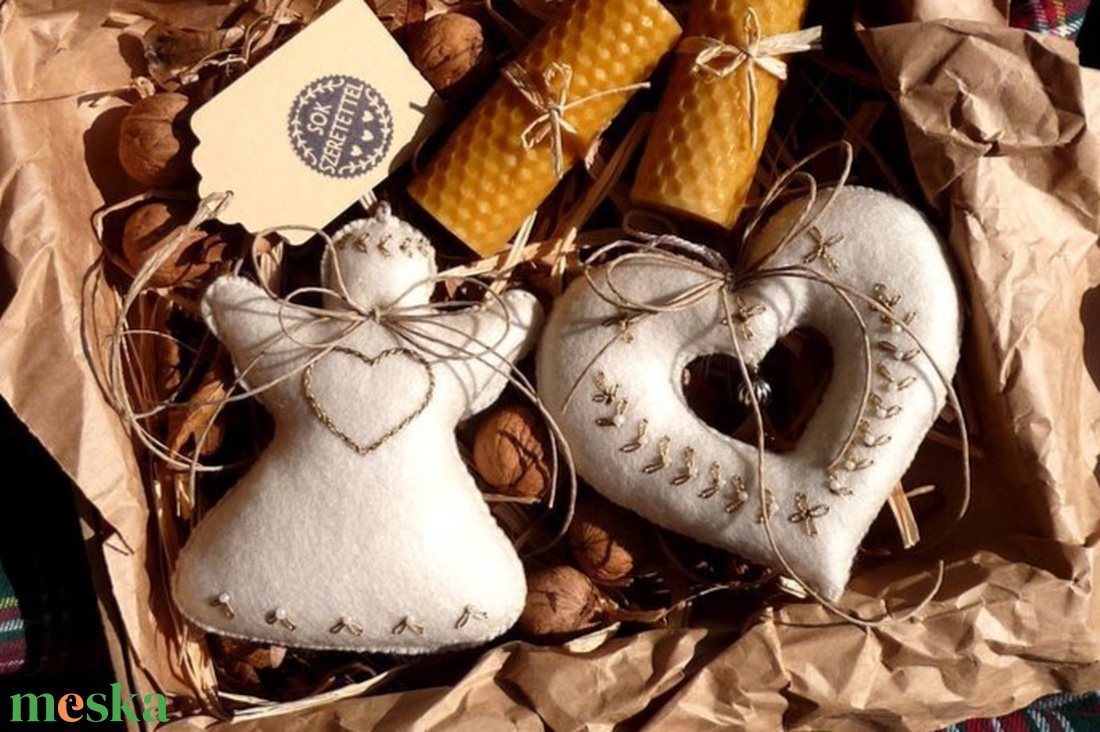 Angyalkás karácsonyi ajándékbox - karácsony - karácsonyi lakásdekoráció - karácsonyfadíszek - Meska.hu