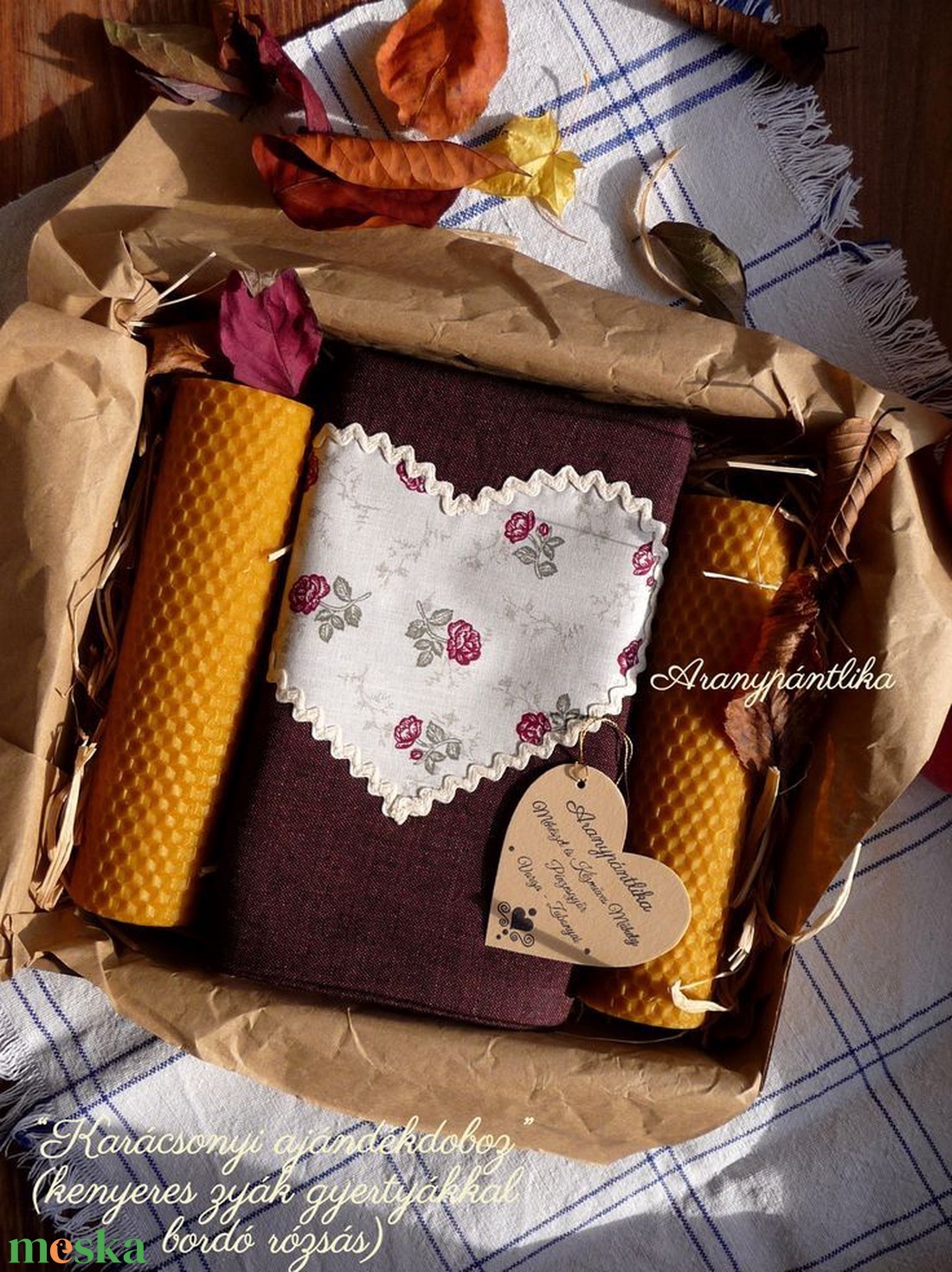 3 darabos ajándékbox (bordó rózsás) - táska & tok - bevásárlás & shopper táska - kenyeres zsák - Meska.hu