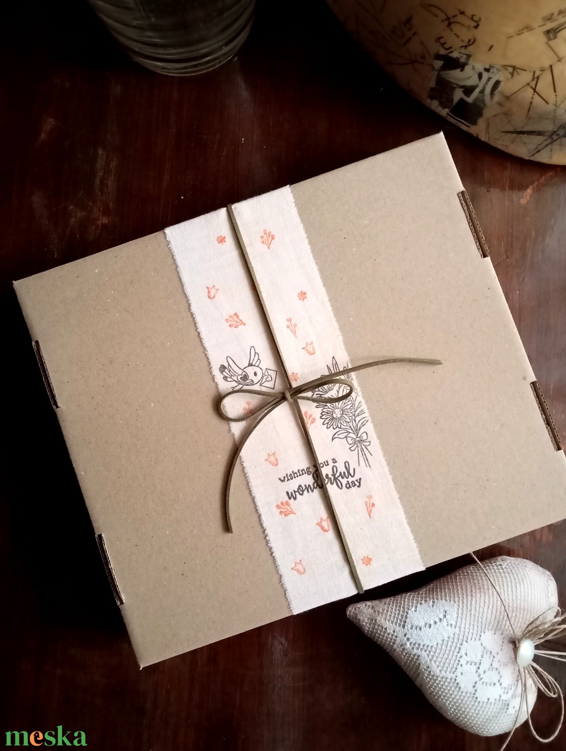 Levélkés neszeszer terítővel ajándékbox - táska & tok - neszesszer - Meska.hu