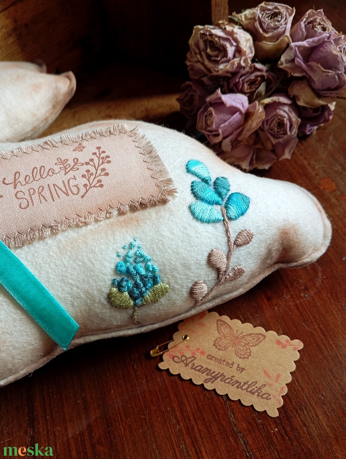 Tavaszváró nyuszi - otthon & életmód - dekoráció - asztal és polc dekoráció - asztaldísz - Meska.hu