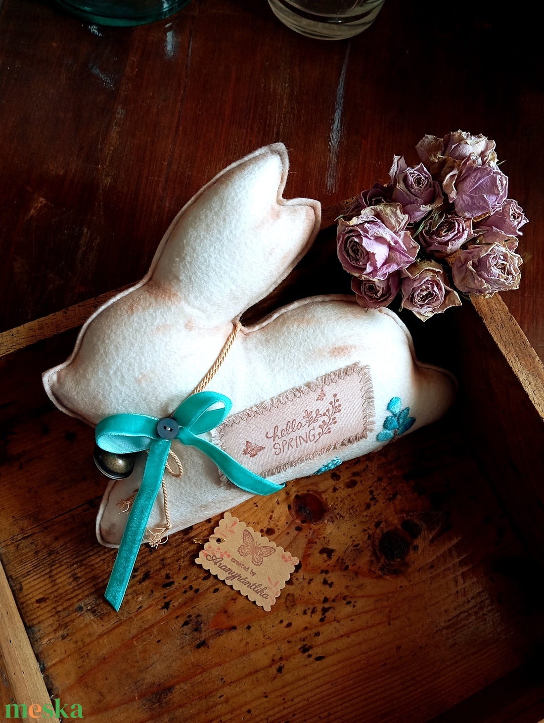 Tavaszváró nyuszi - otthon & életmód - dekoráció - asztal és polc dekoráció - asztaldísz - Meska.hu