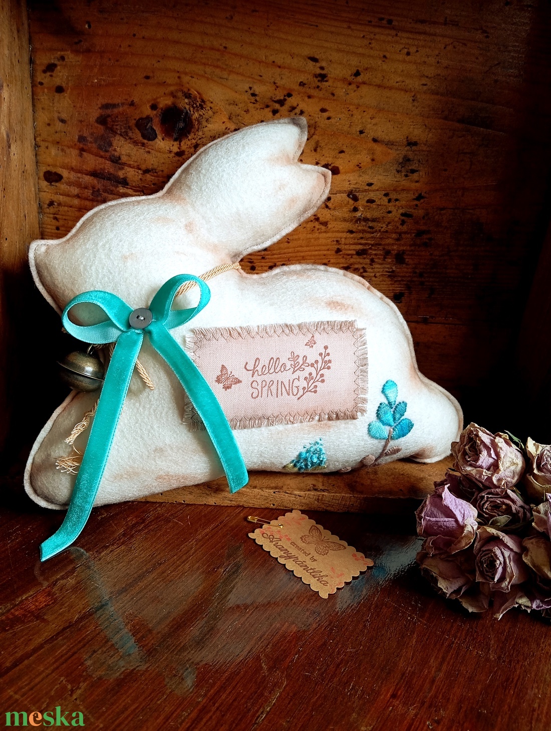 Tavaszváró nyuszi - otthon & életmód - dekoráció - asztal és polc dekoráció - asztaldísz - Meska.hu