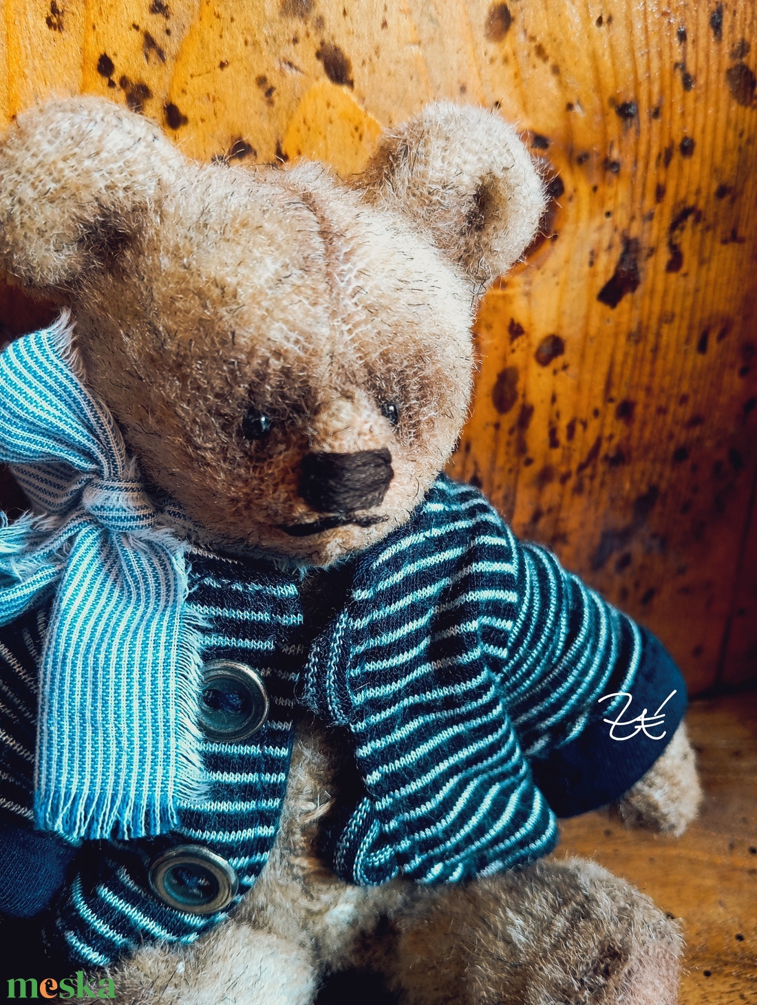 Mini mackó fiú könyvecskével - játék & sport - plüssállat & játékfigura - plüss mesefigurák - Meska.hu