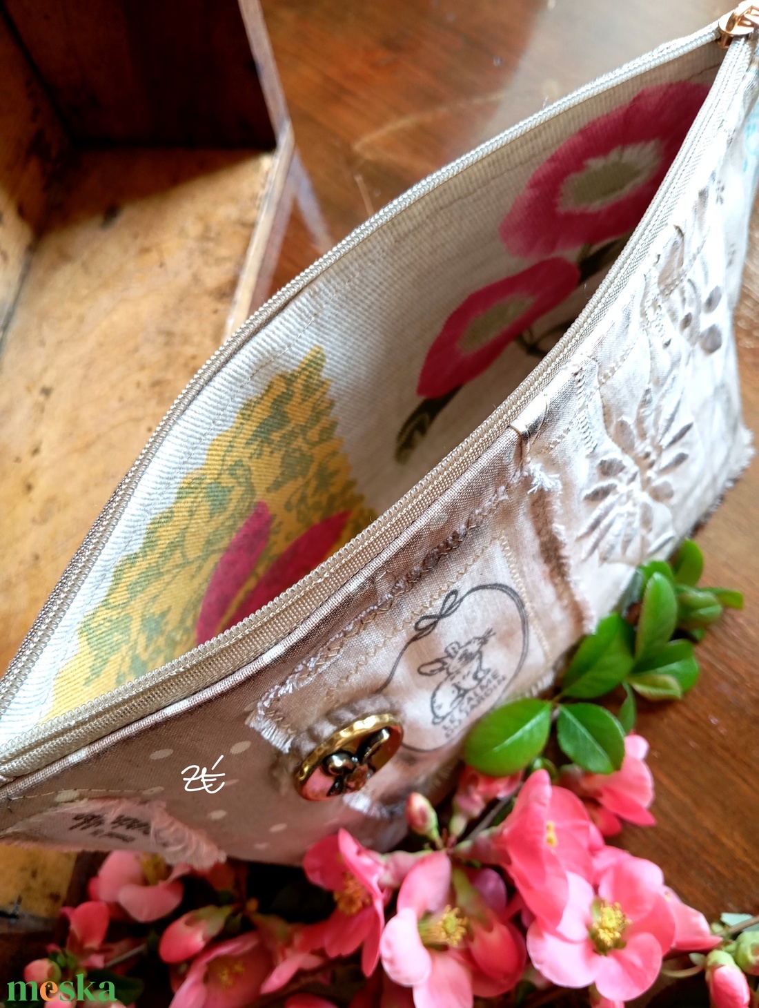 Natúr neszeszer nyuszikával - táska & tok - neszesszer - Meska.hu