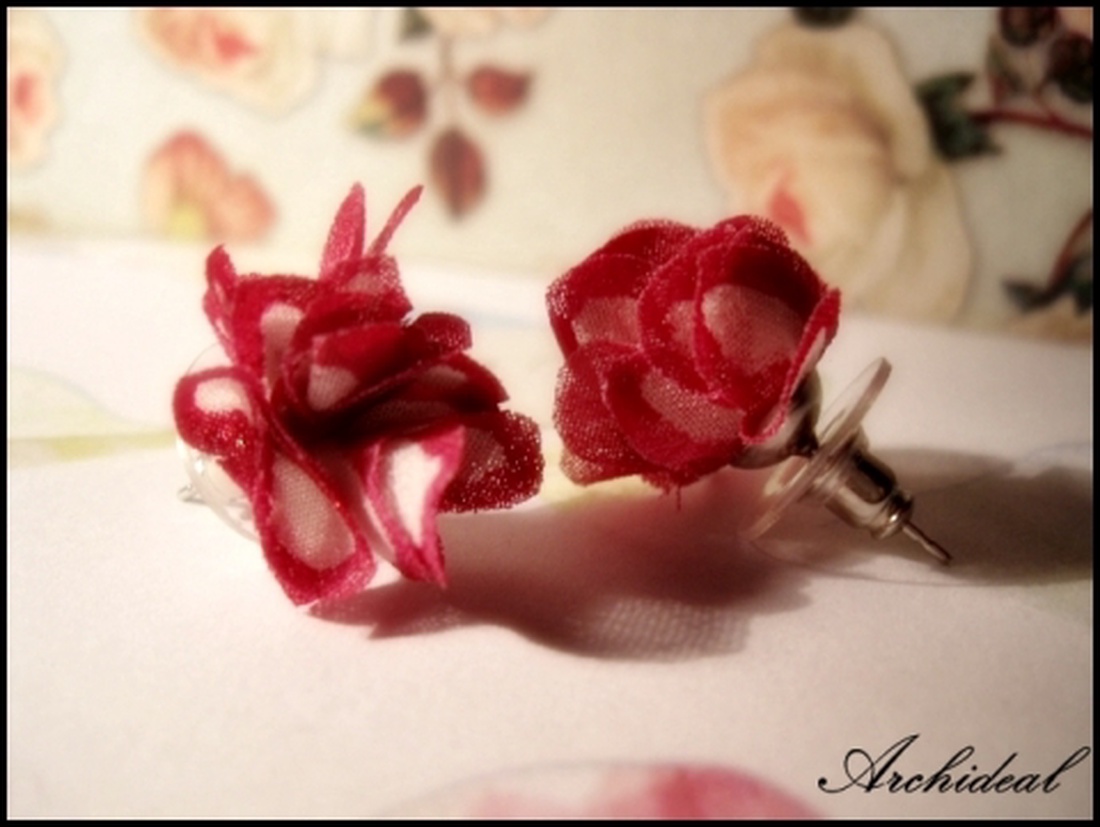 Rózsás fülbevaló -  - Meska.hu