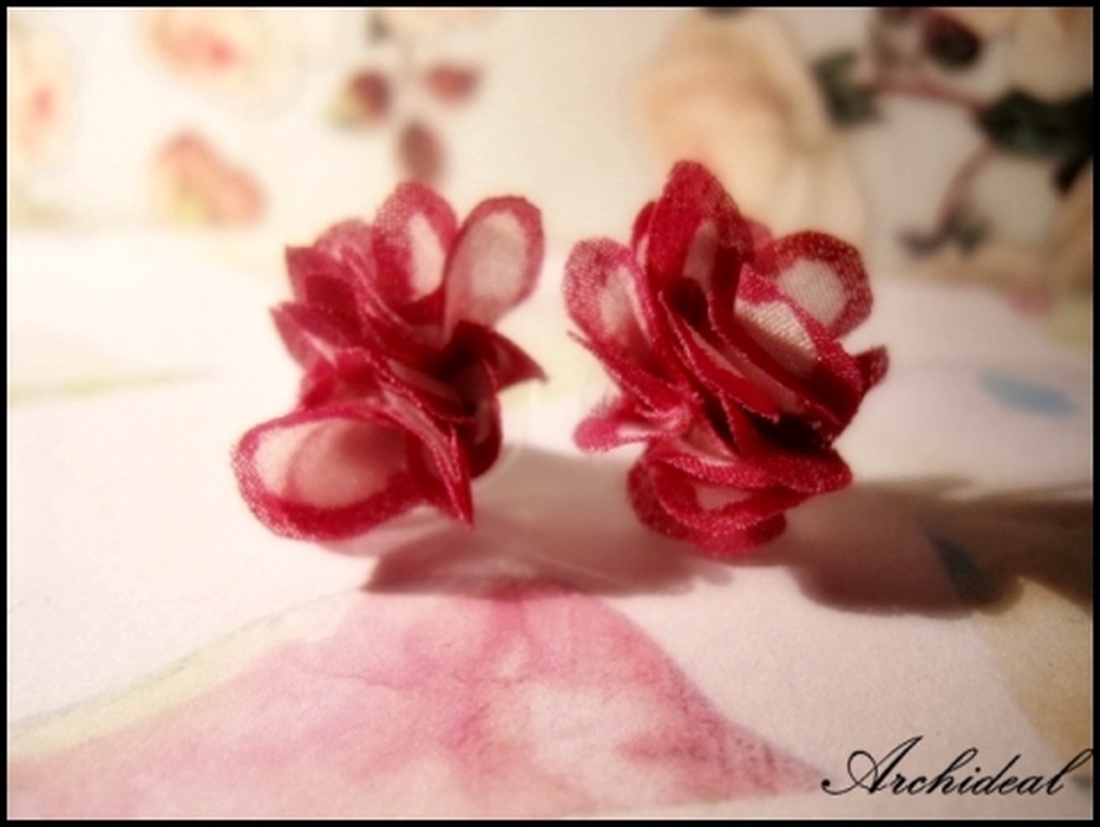 Rózsás fülbevaló -  - Meska.hu