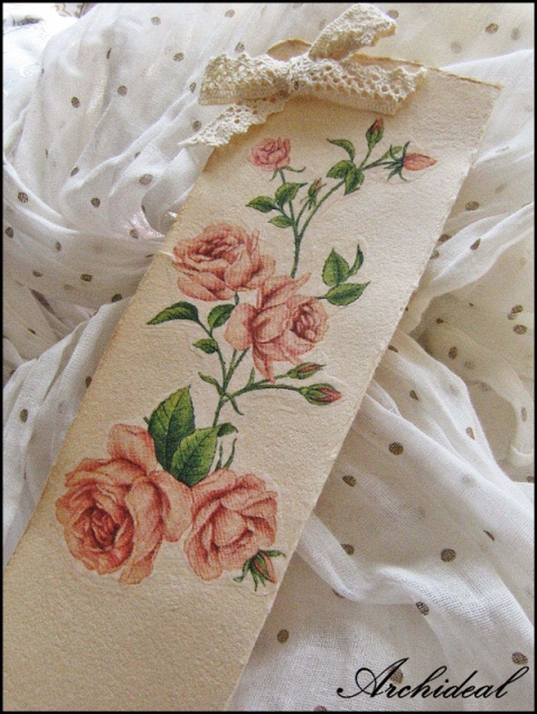 Rózsás könyvjelző -  - Meska.hu