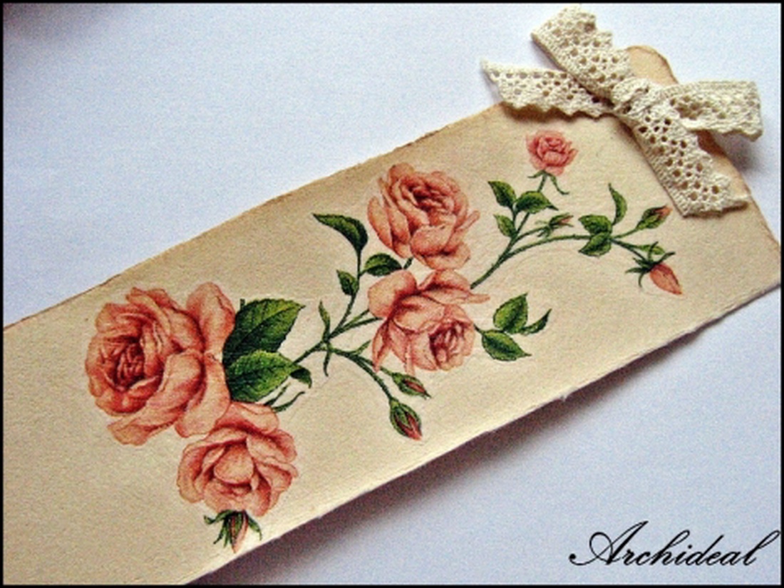 Rózsás könyvjelző -  - Meska.hu