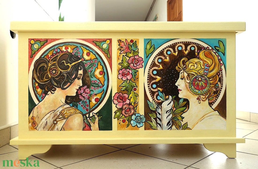 ALFONS MUCHA láda - Szecessziós Tulipános Láda - otthon & életmód - bútor - más bútor - Meska.hu ALFONS MUCHA láda - Szecessziós Tulipános Láda - otthon & életmód - bútor - más bútor - Meska.hu