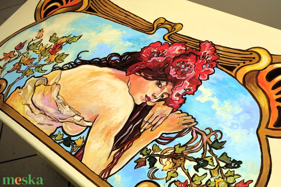 ALFONS MUCHA láda - Szecessziós Tulipános Láda - otthon & életmód - bútor - más bútor - Meska.hu ALFONS MUCHA láda - Szecessziós Tulipános Láda - otthon & életmód - bútor - más bútor - Meska.hu