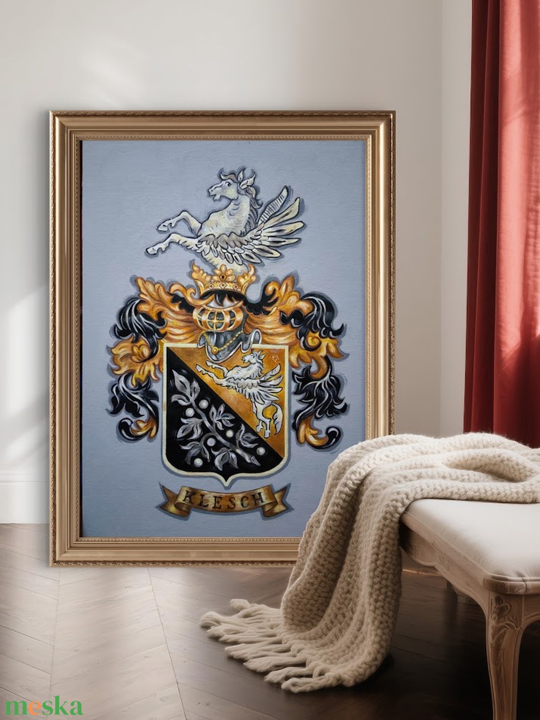 Címerfestés, kézzel festett családi címerek  - művészet - festmény - akril - Meska.hu