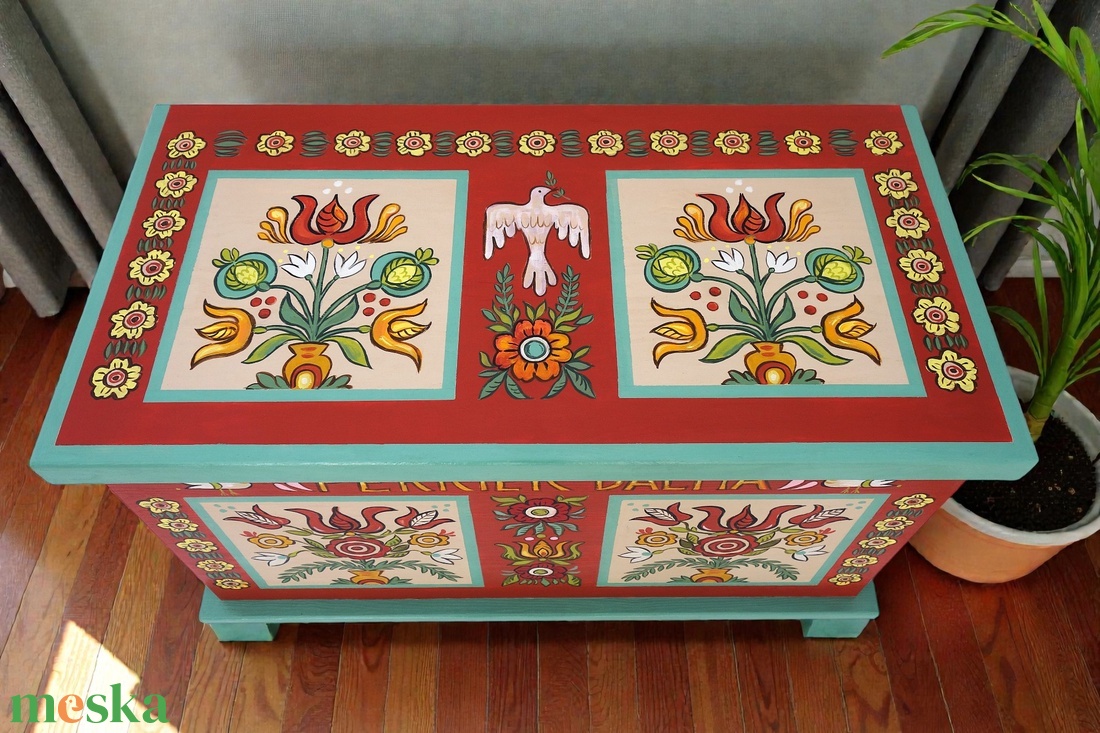 Tulipános láda, festett tulipános láda - művészet - más művészeti ág - Meska.hu