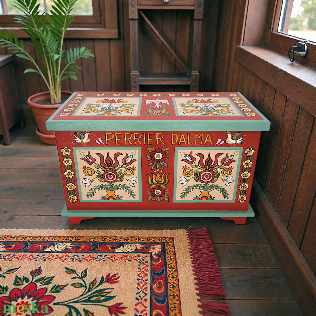 Tulipános láda, festett tulipános láda - művészet - más művészeti ág - Meska.hu