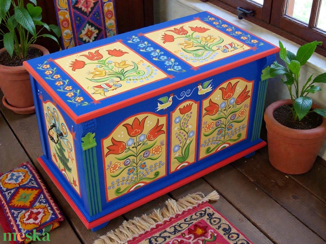 Tulipános láda (Árgyélus láda) - esküvő - emlék & ajándék - nászajándék - nászajándék gyűjtők - Meska.hu