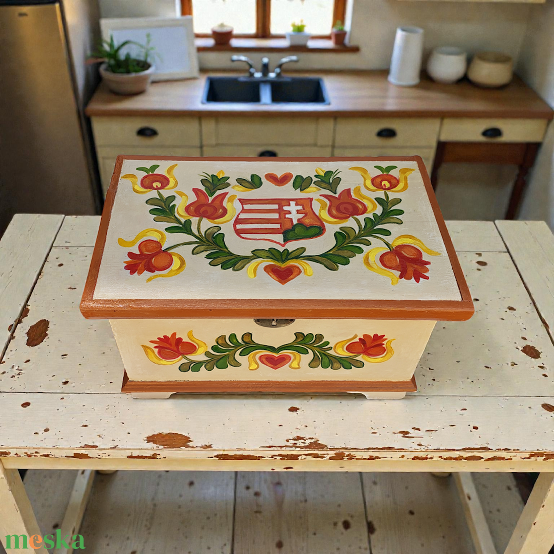 Tulipános láda - kis méretben - otthon & életmód - tárolás & rendszerezés - láda - Meska.hu