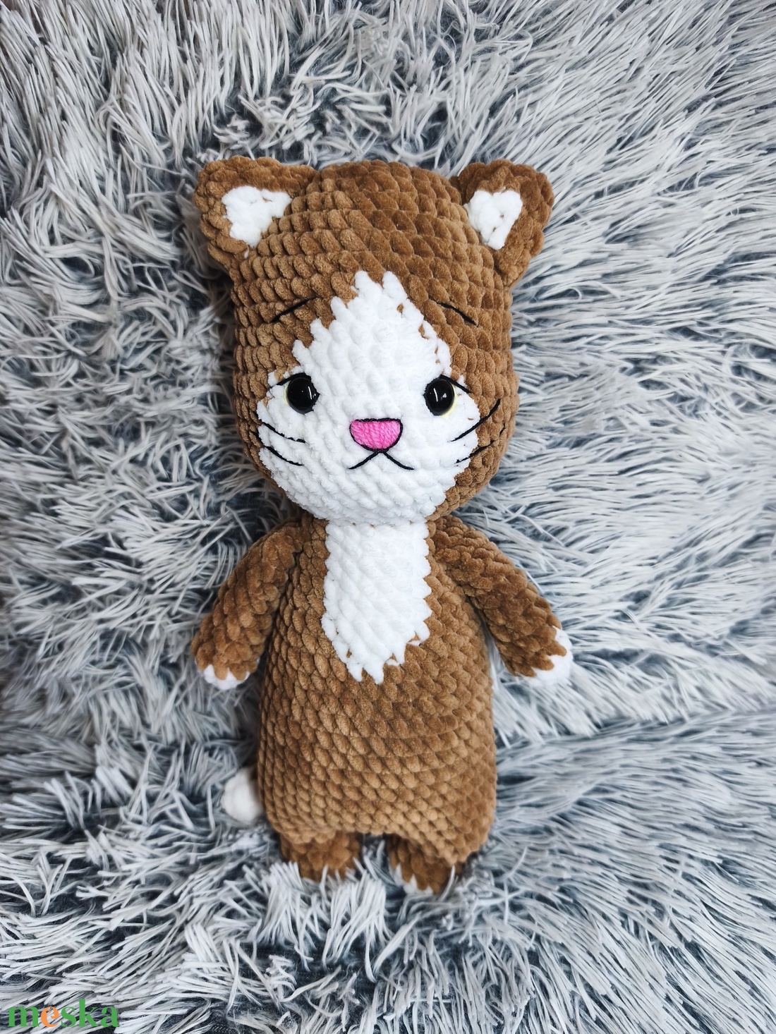 Horgolt cica - játék & sport - plüssállat & játékfigura - cica - Meska.hu