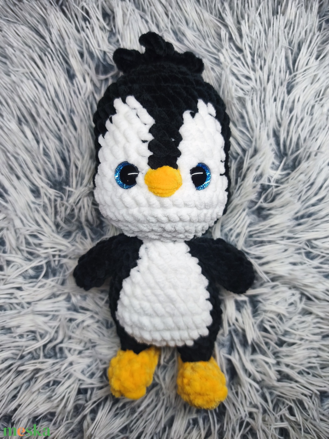 Horgolt pingvin - játék & sport - plüssállat & játékfigura - pingvin - Meska.hu