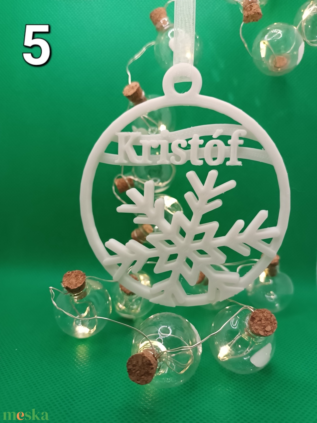 Neves gömb dísz (5. Típus) - karácsony - karácsonyi lakásdekoráció - karácsonyfadíszek - Meska.hu