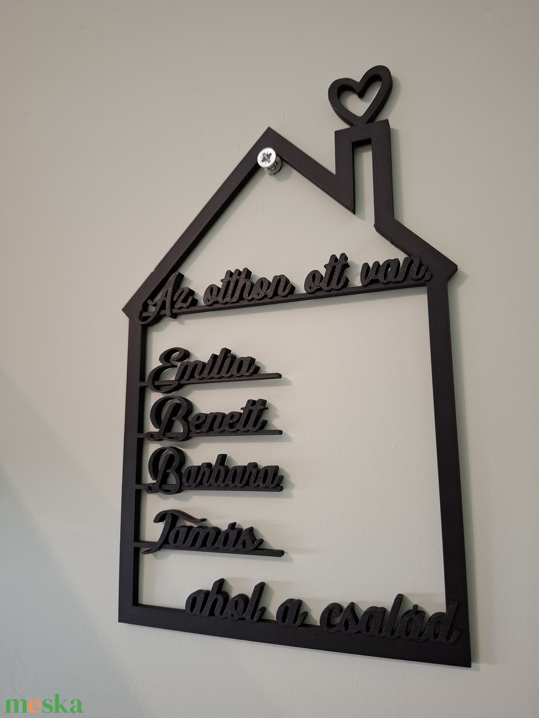 Ház sziluett nevekkel - otthon & életmód - dekoráció - ajtó- és ablak dekoráció - ajtódísz & kopogtató - Meska.hu