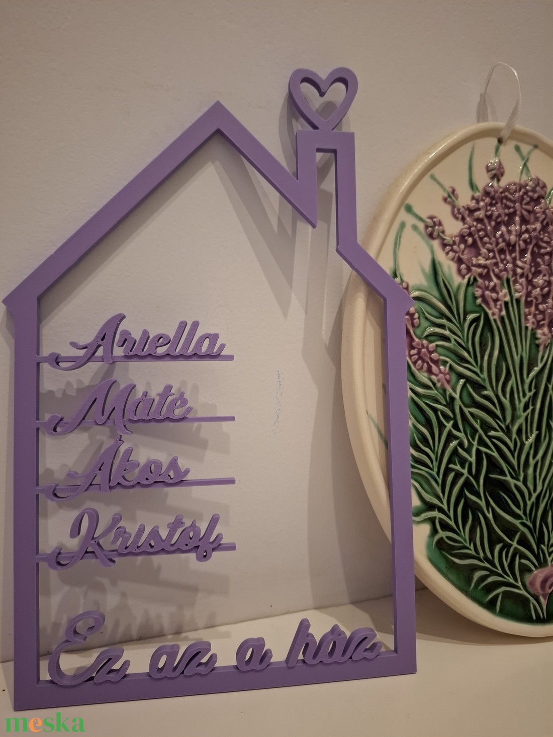 Ház sziluett nevekkel - otthon & életmód - dekoráció - ajtó- és ablak dekoráció - ajtódísz & kopogtató - Meska.hu