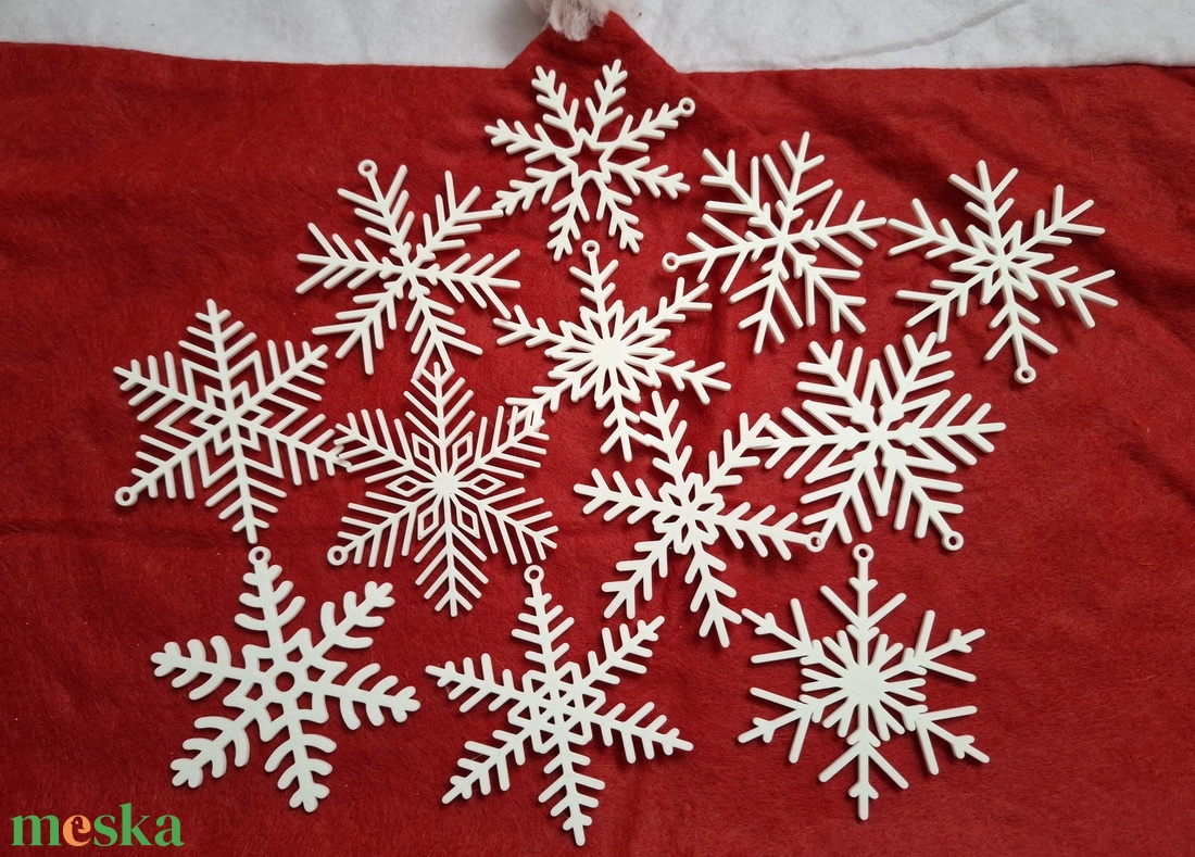 Hópehely díszek - karácsony - karácsonyi lakásdekoráció - karácsonyfadíszek - Meska.hu