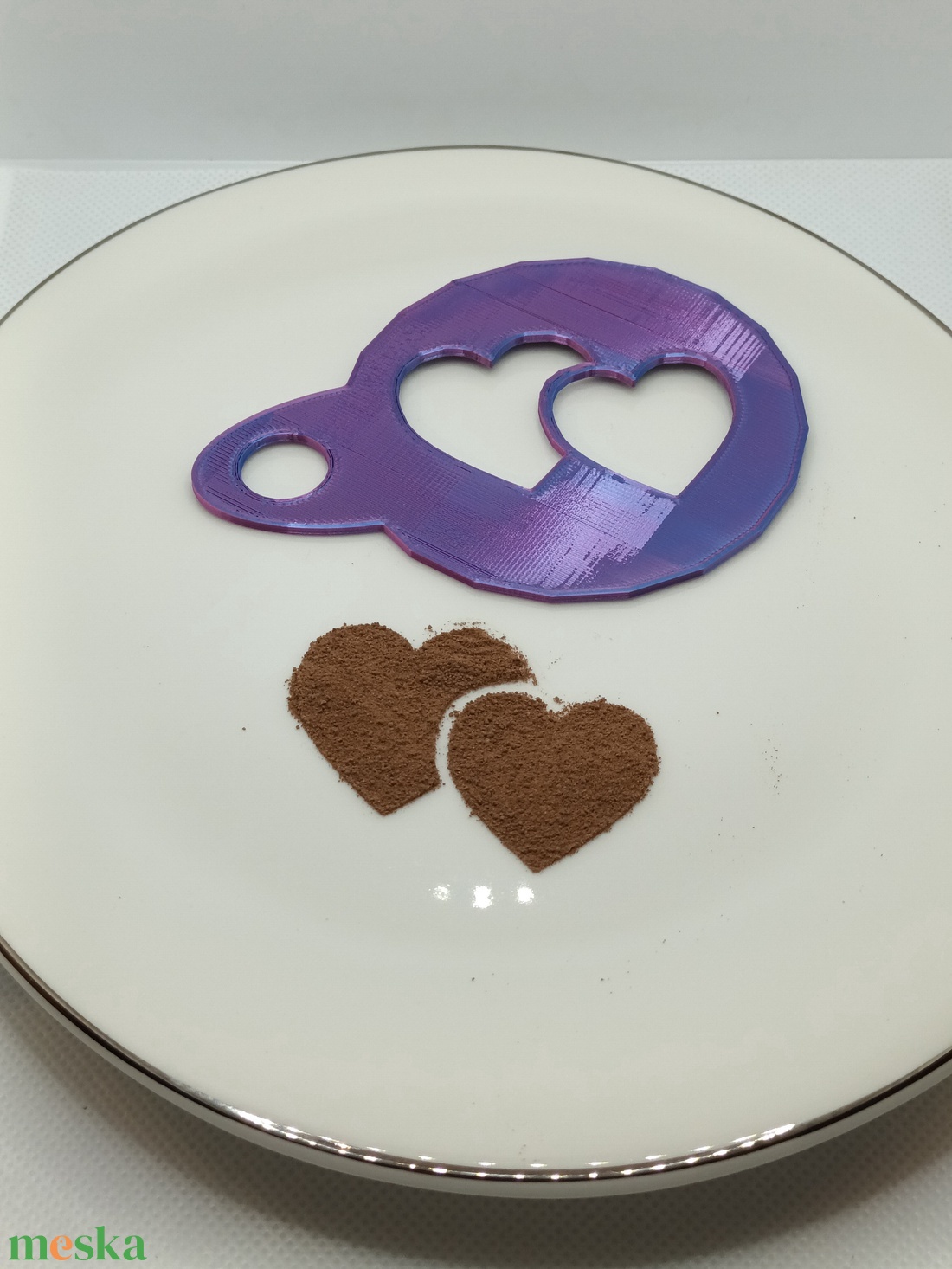 kávé-süti mintázó dupla szív - otthon & életmód - konyhafelszerelés, tálalás - sütés, főzés - sütidísz - Meska.hu