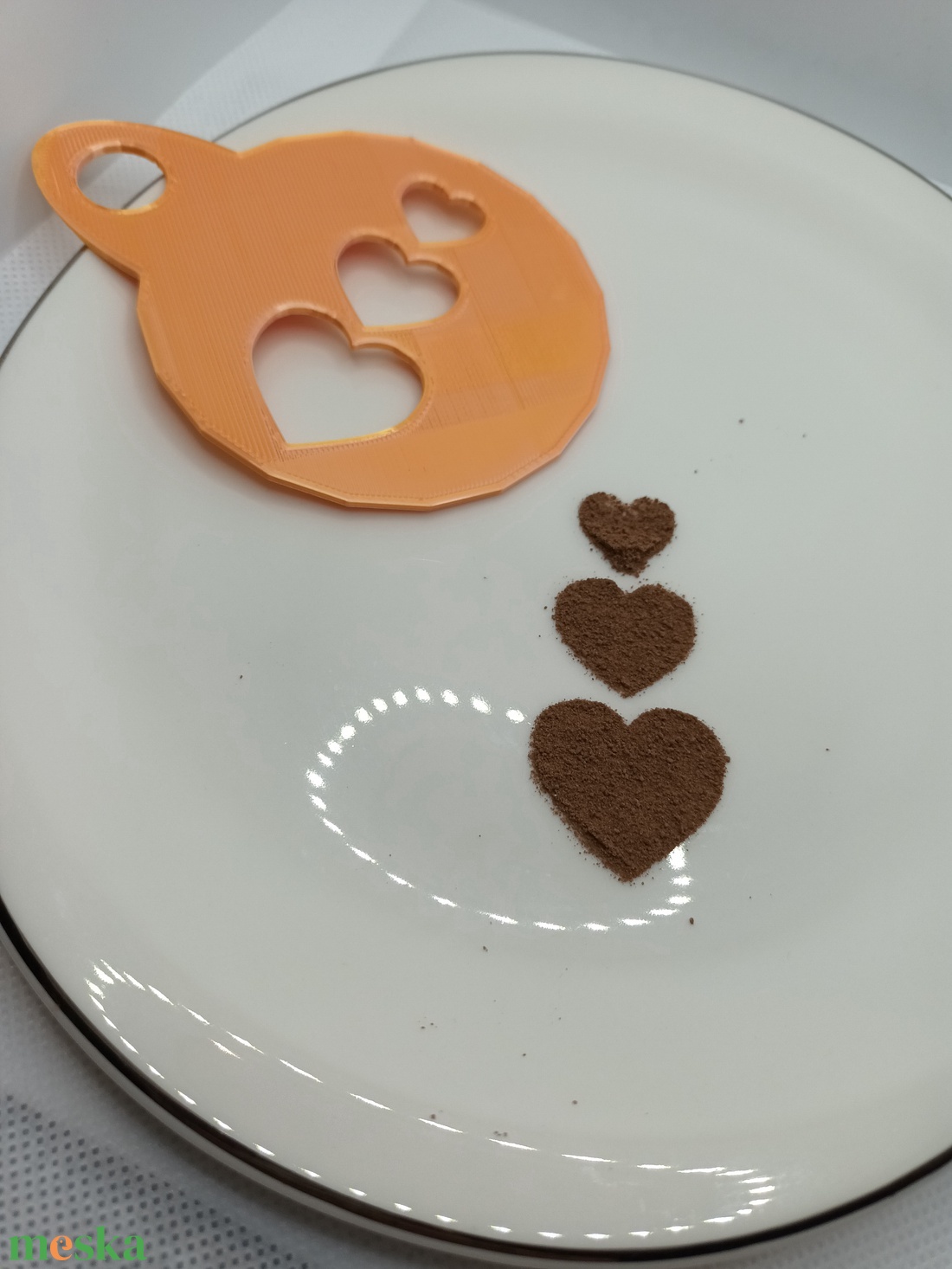 kávé-süti mintázó tripla szív - otthon & életmód - konyhafelszerelés, tálalás - sütés, főzés - sütidísz - Meska.hu