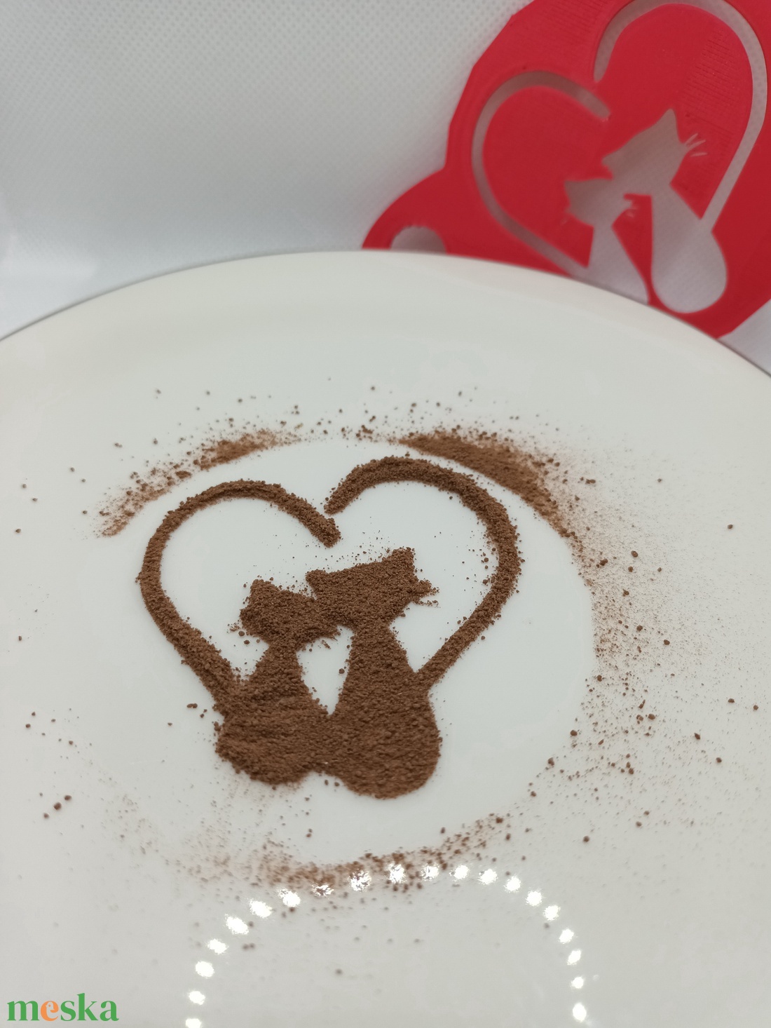 kávé-süti mintázó szerelmes cicák - otthon & életmód - konyhafelszerelés, tálalás - sütés, főzés - sütidísz - Meska.hu