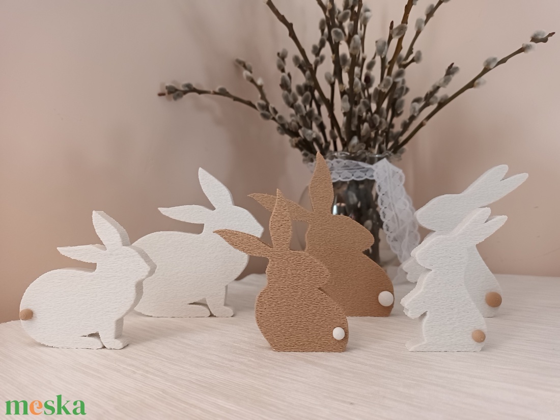 Három nyuszis asztaldísz szett - otthon & életmód - dekoráció - húsvéti asztaldíszek - Meska.hu