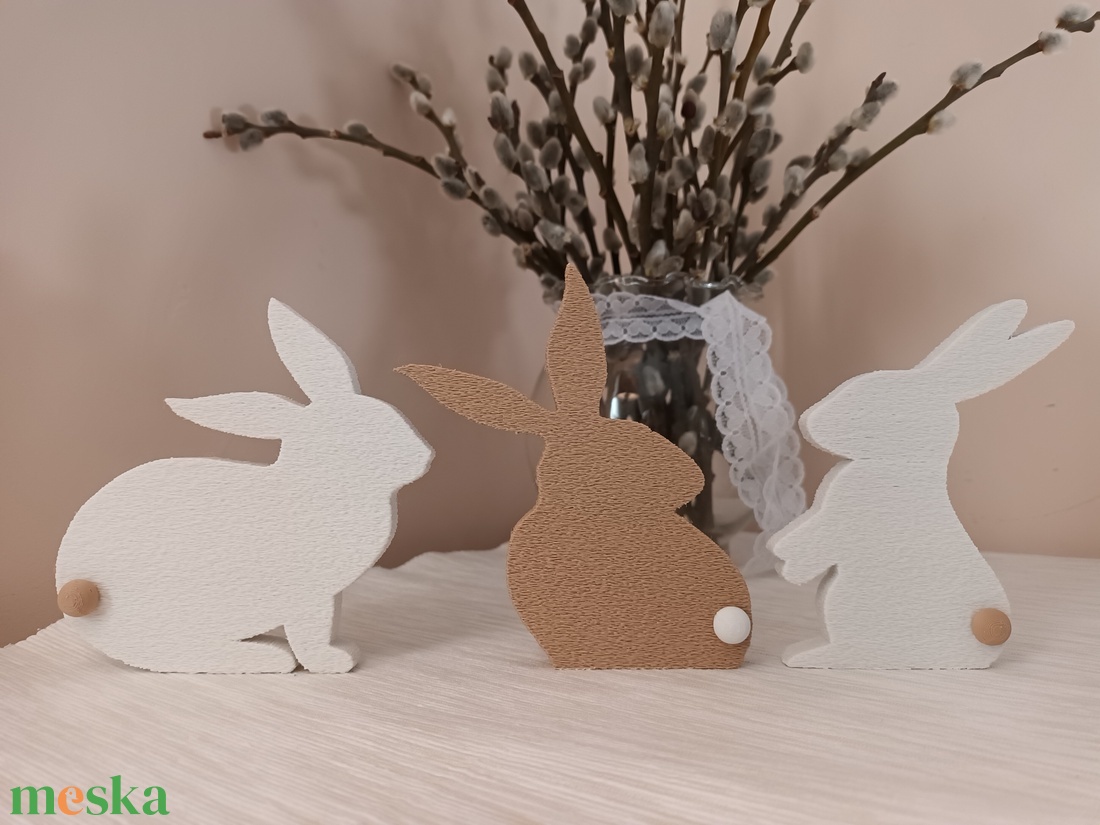 Három nyuszis asztaldísz szett - otthon & életmód - dekoráció - húsvéti asztaldíszek - Meska.hu