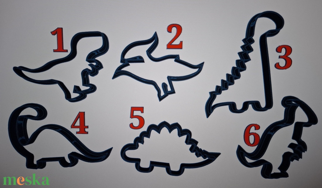 Dínós sütikiszúró - otthon & életmód - konyhafelszerelés, tálalás - sütés, főzés - sütikiszúró - Meska.hu