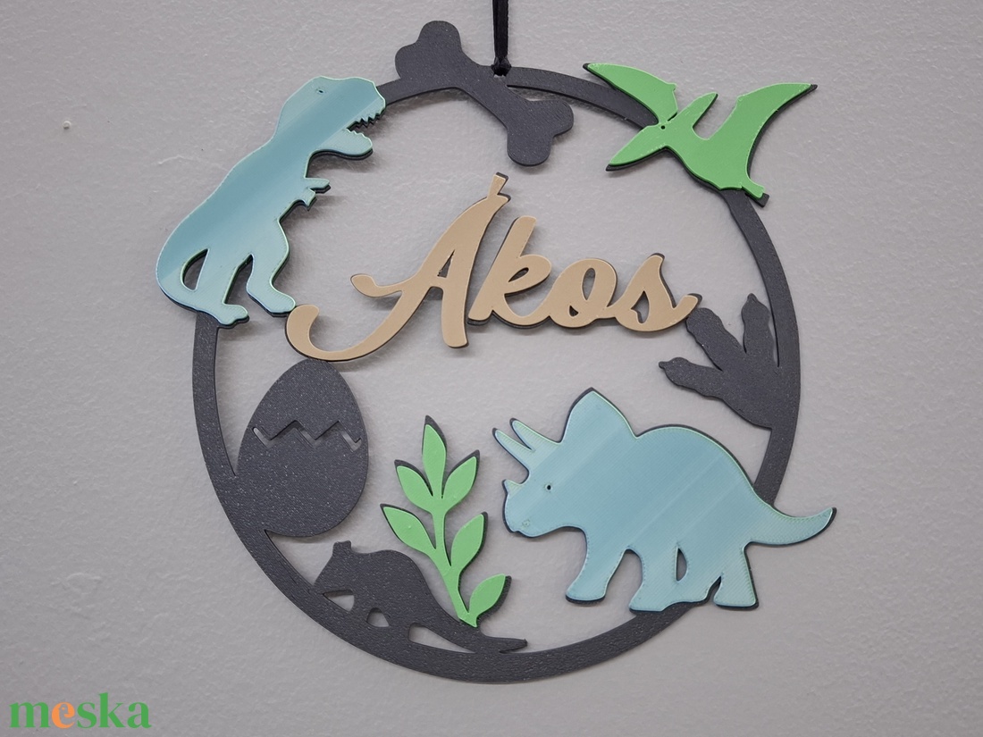 Dínós neves ajtódísz - otthon & életmód - dekoráció - ajtó- és ablak dekoráció - ajtódísz & kopogtató - Meska.hu