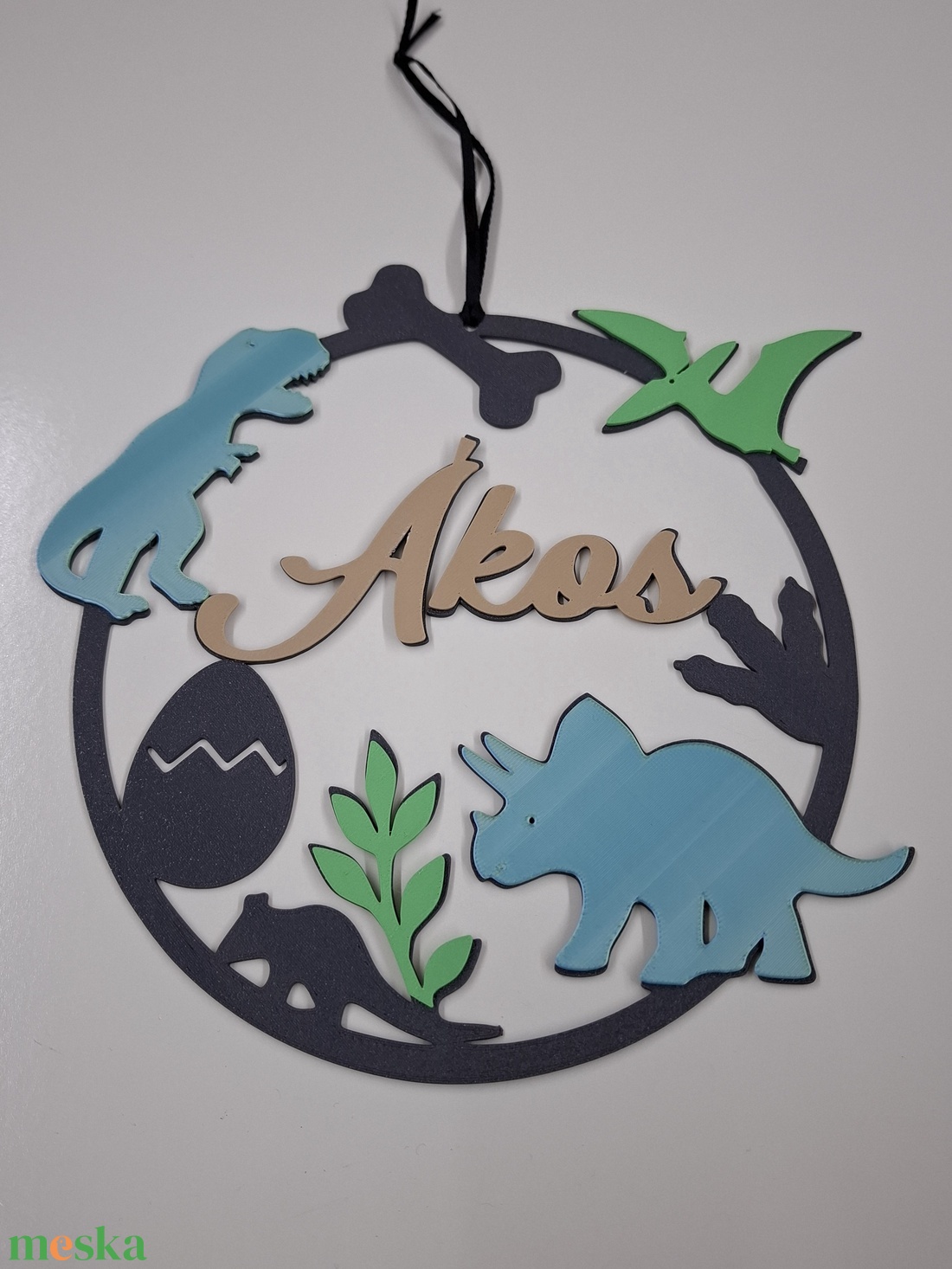 Dínós neves ajtódísz - otthon & életmód - dekoráció - ajtó- és ablak dekoráció - ajtódísz & kopogtató - Meska.hu