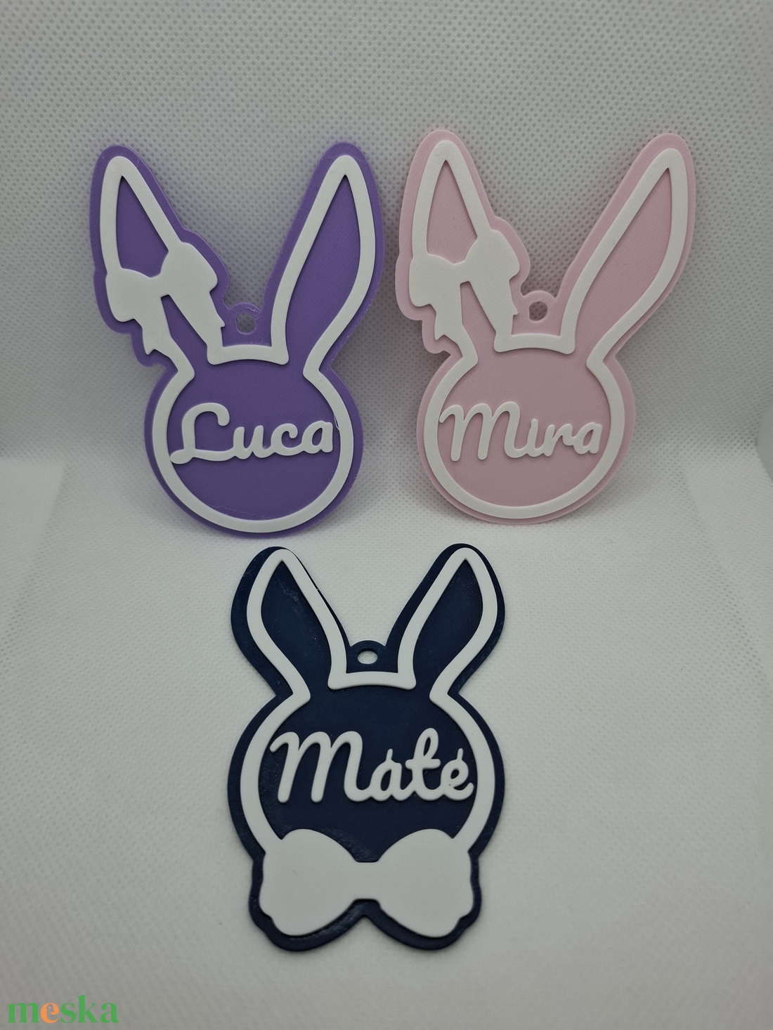 Neves nyuszifej dísz - ünnepi díszek, dekorációk - húsvéti díszek és dekorációk - húsvéti ablakdíszek - Meska.hu