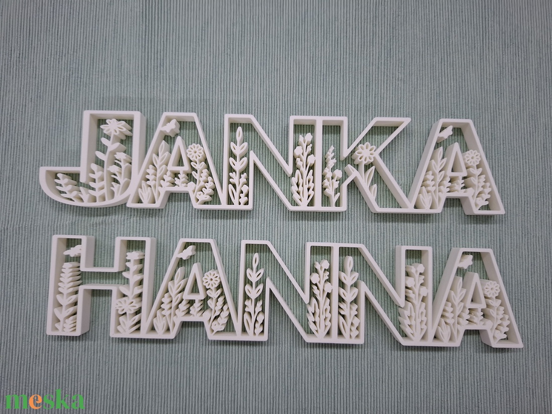 Virágos név dekor - baba - mama - babaszoba dekoráció - baba névtábla - Meska.hu