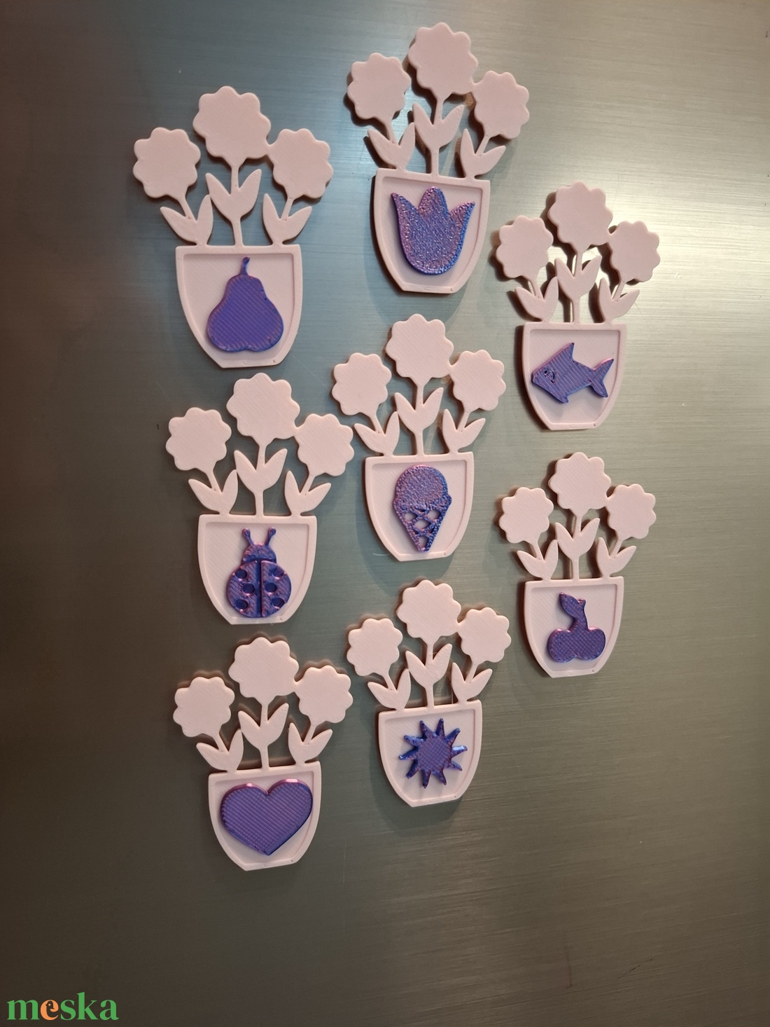 Virágcserép mágnes - otthon & életmód - konyhafelszerelés, tálalás - konyhai dekoráció - hűtőmágnes - Meska.hu