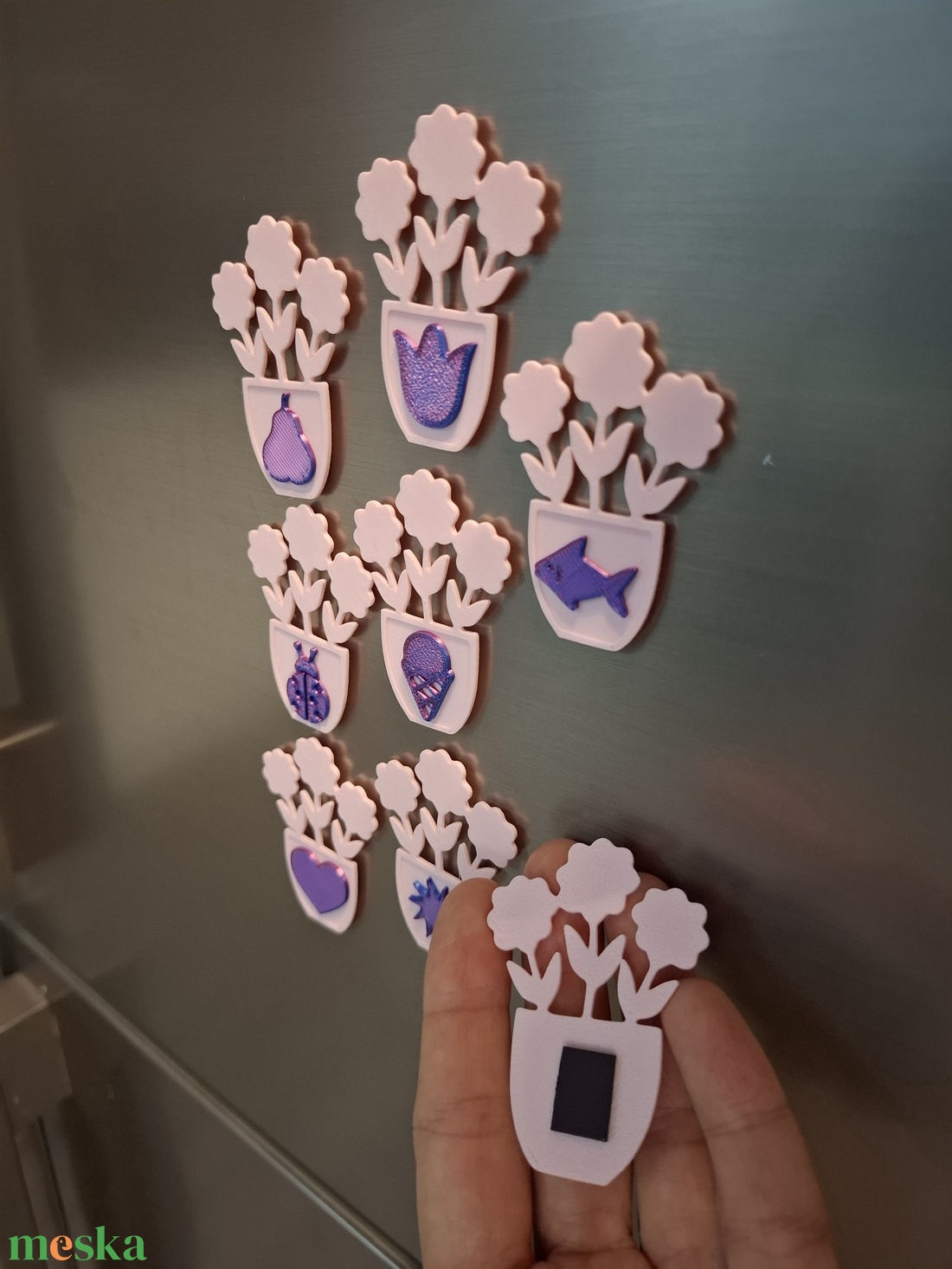 Virágcserép mágnes - otthon & életmód - konyhafelszerelés, tálalás - konyhai dekoráció - hűtőmágnes - Meska.hu