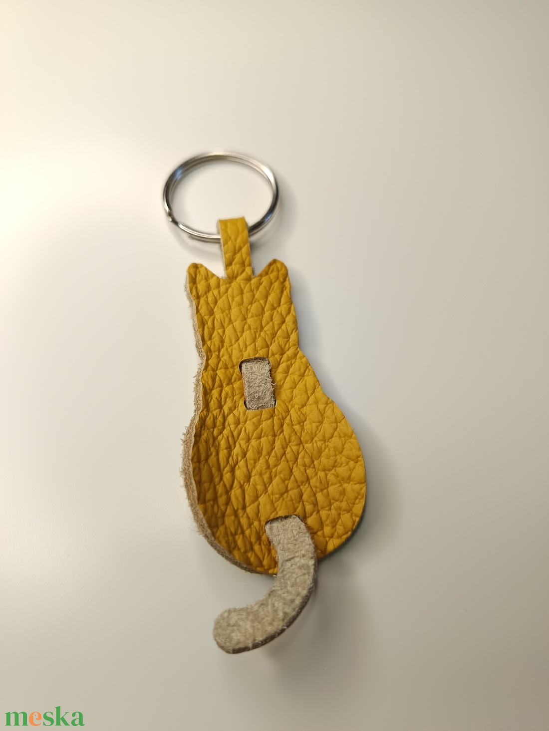 Macskás bőr kulcstartó  - táska & tok - kulcstartó & táskadísz - kulcstartó - Meska.hu