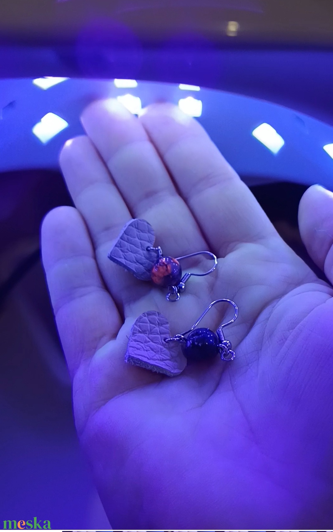 Szív alakú fülbevaló  - ékszer - fülbevaló - lógó fülbevaló - Meska.hu