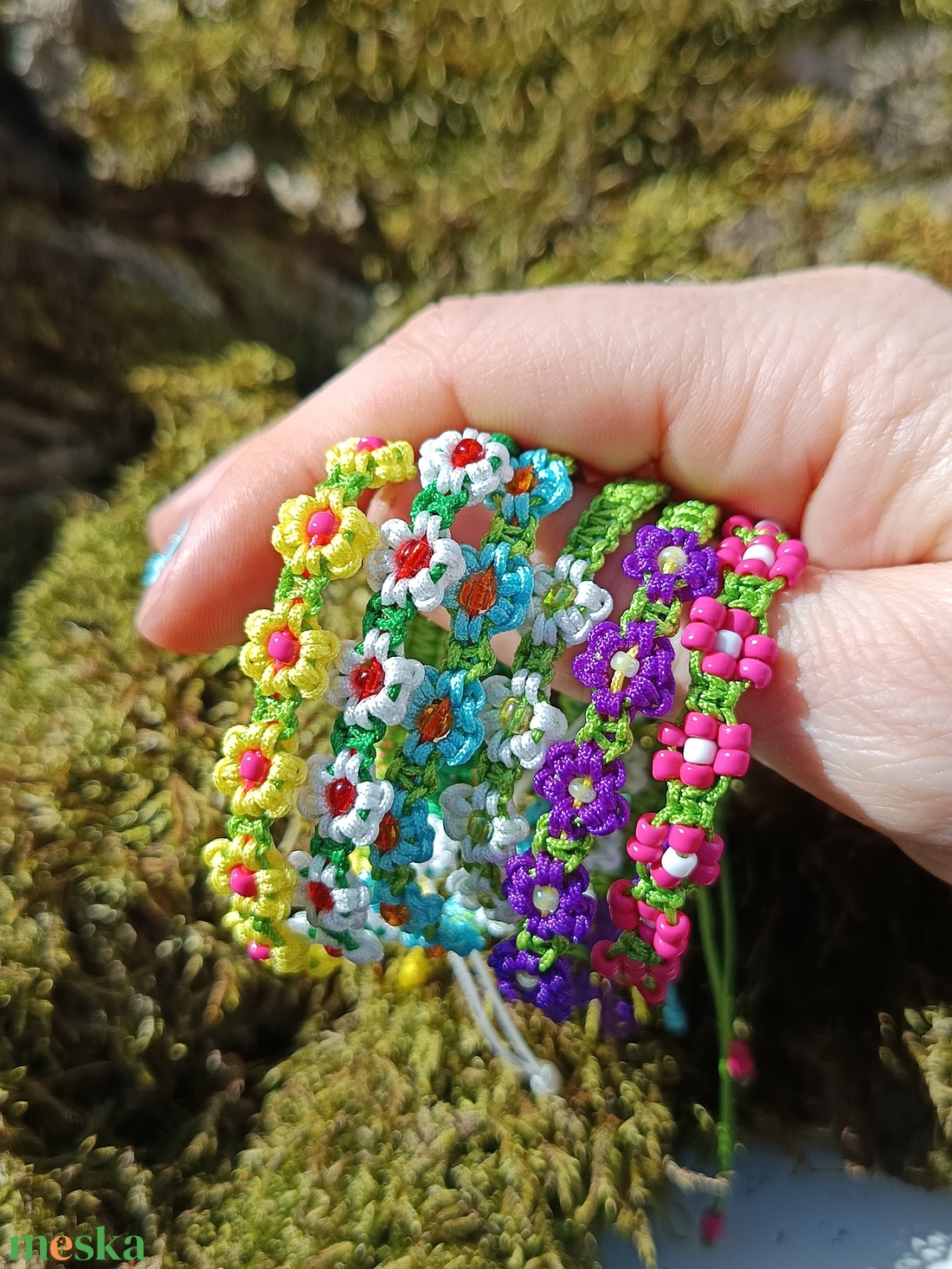 Páros anya lánya karkötő � Anyák napi ajándék �Virágos karkötő  - ruha & divat - páros szett - anya-lánya szett - Meska.hu