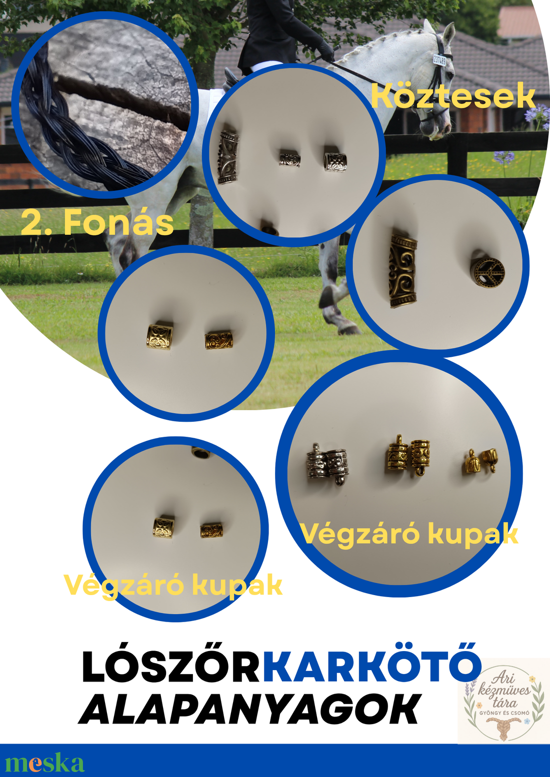 Egyedi medálos lószőr karkötő - ékszer - karkötő - fonott karkötő - Meska.hu