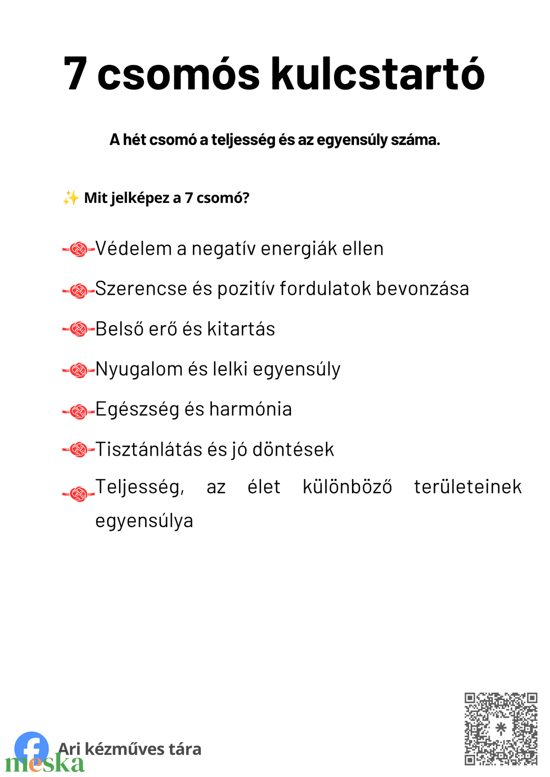 7 csomós védelmező kabala kulcstartó  - táska & tok - kulcstartó & táskadísz - kulcstartó - Meska.hu