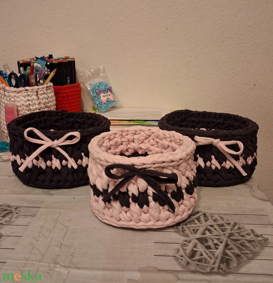 Tároló szett Réka - otthon & életmód - tárolás & rendszerezés - tárolókosár - Meska.hu