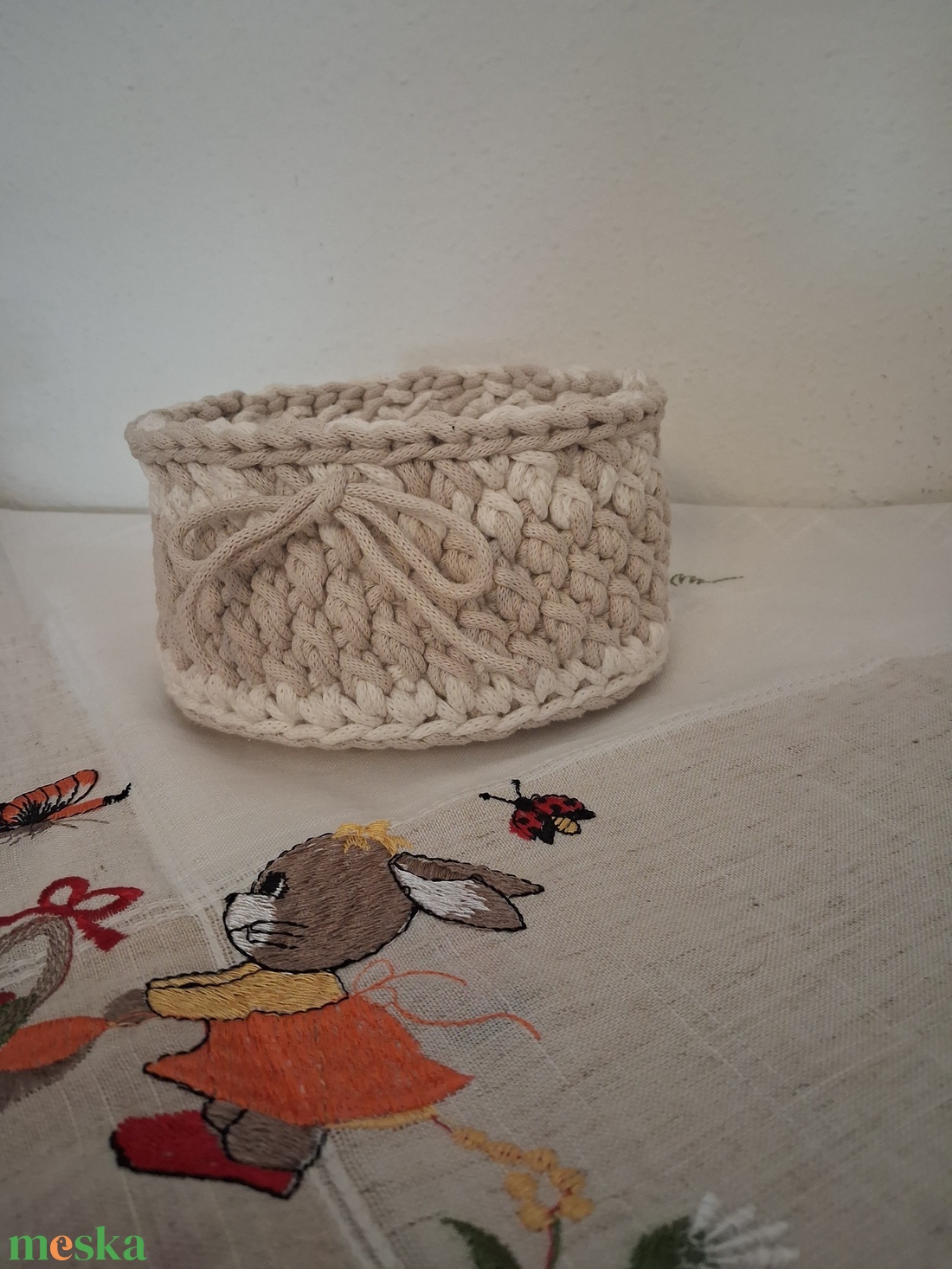 Bézs Tároló, bármitartó, dísz  - otthon & életmód - tárolás & rendszerezés - íróasztali tároló - Meska.hu