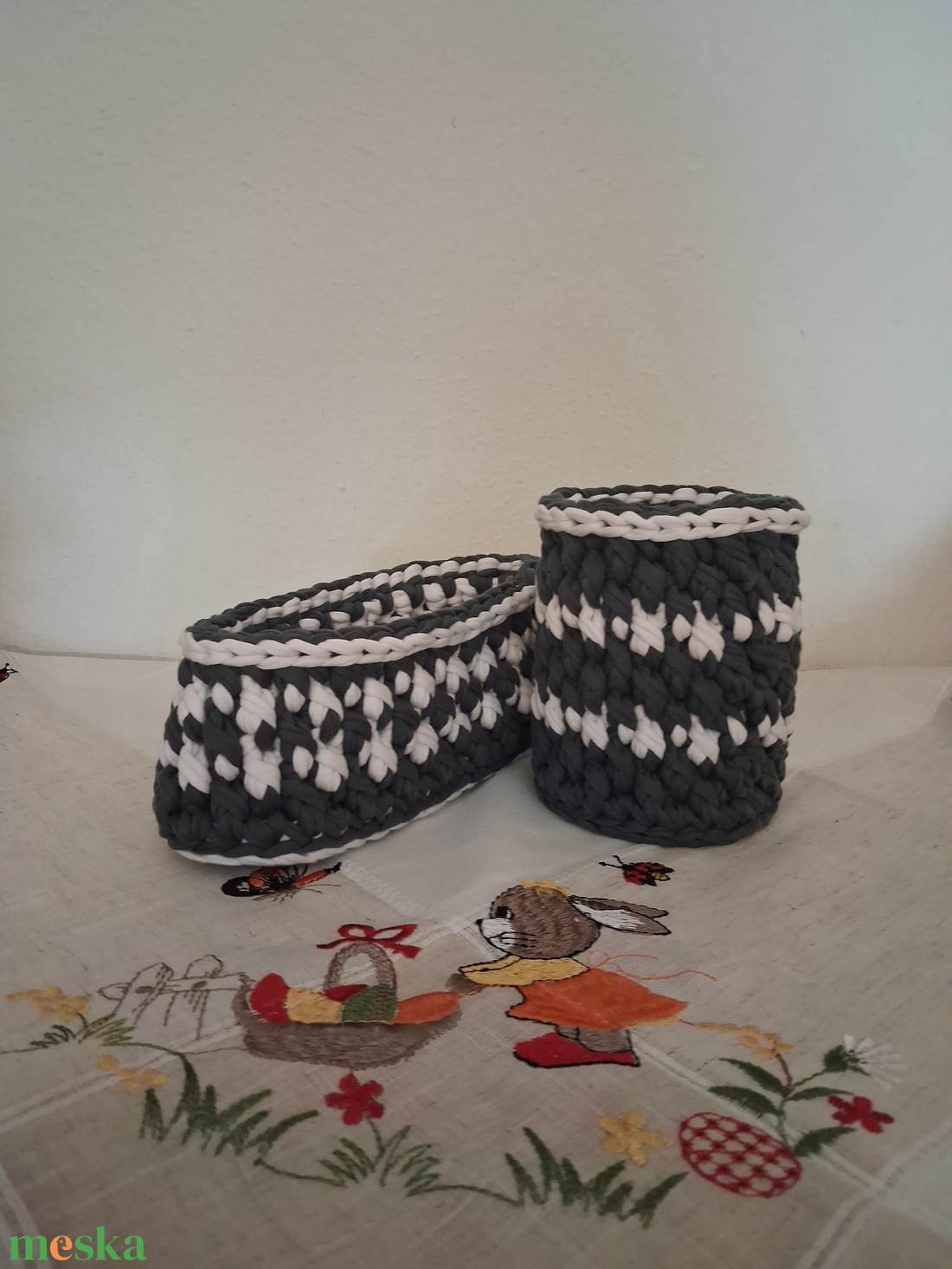 Egyedi új horgolt tároló szett - otthon & életmód - tárolás & rendszerezés - íróasztali tároló - Meska.hu
