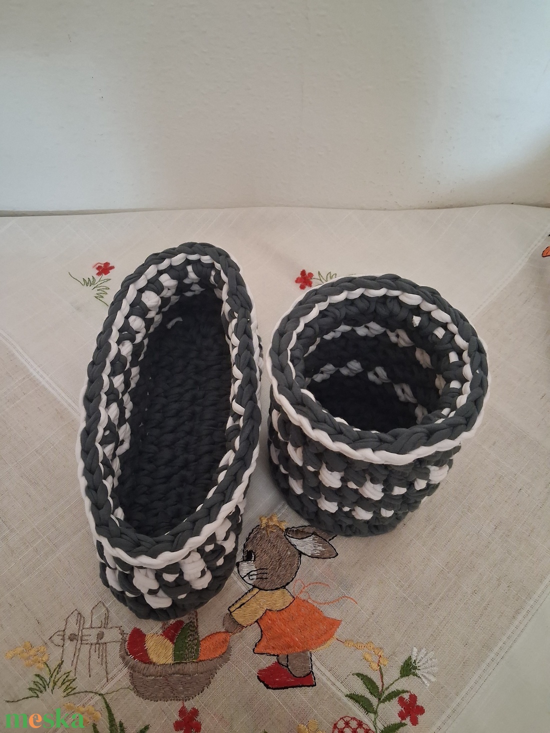 Egyedi új horgolt tároló szett - otthon & életmód - tárolás & rendszerezés - íróasztali tároló - Meska.hu